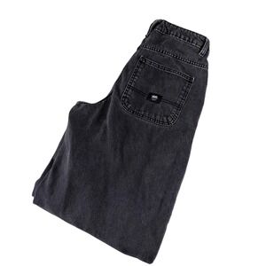 Vans Jeans Mens 26x28 Gray Baggy Fit Wide Leg Denim Dark Wash Skate Casual